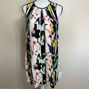 Rebecca Minkoff Silk Floral Colorful Sleeveless Mini Shift Dress Womens Size 8